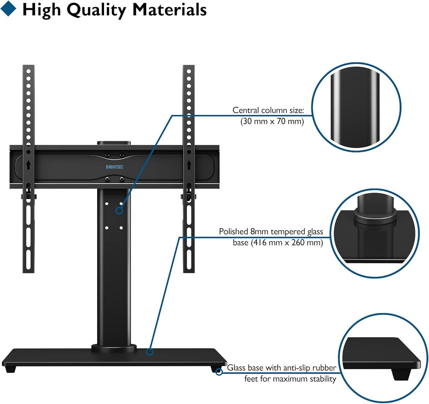 Suporte TV para mesa p ecrã de 26 a 55 pol max 40kg