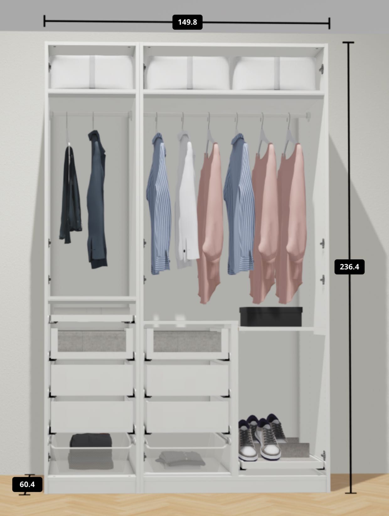 Szafa IKEA PAX 150×60×236