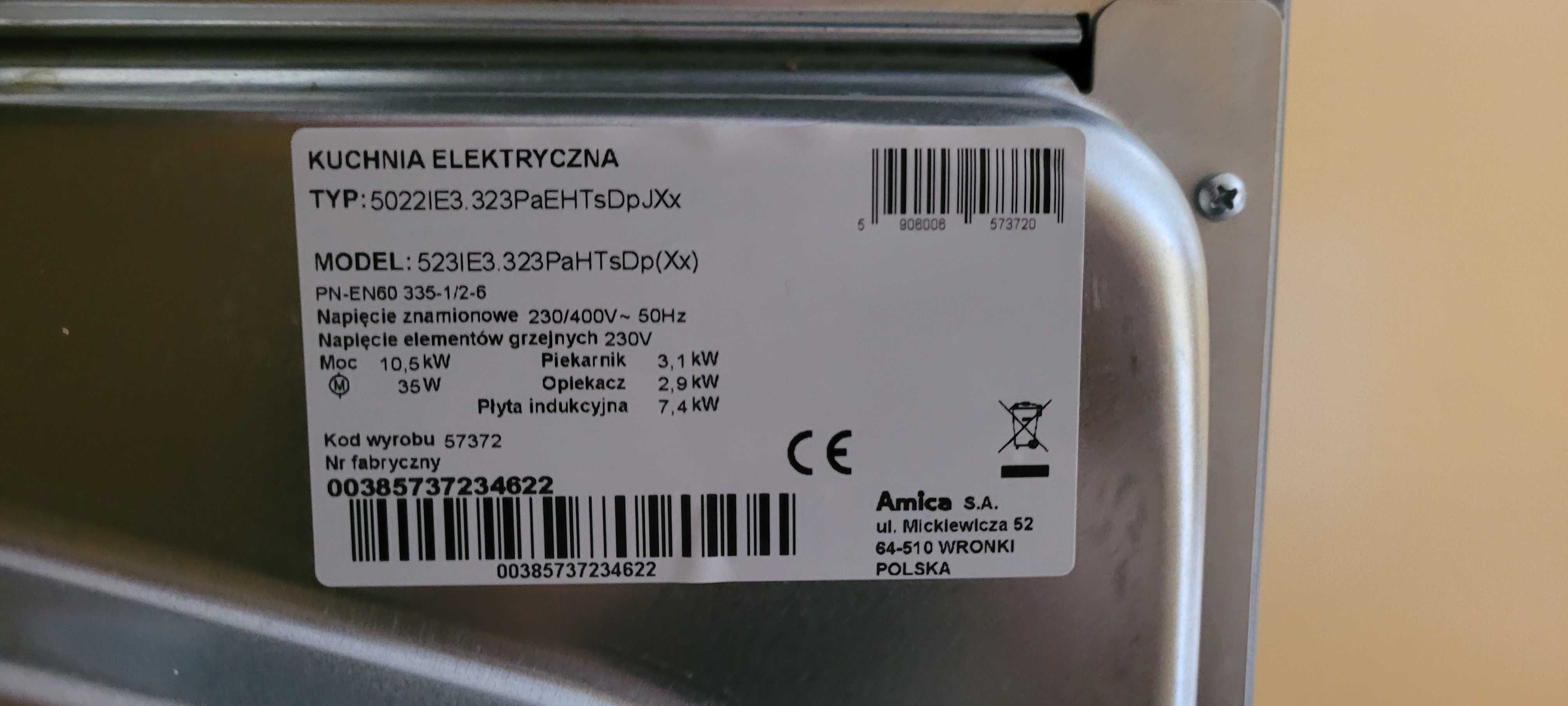 Piec elektryczny z płytą indukcyjną Amica