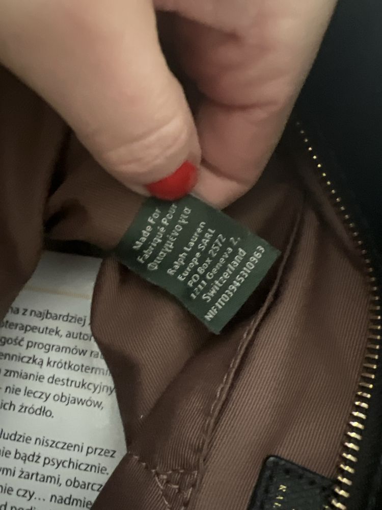 Torebka skorzana Ralph Lauren