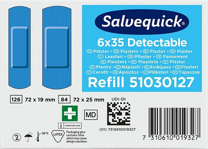 Plastry wykrywalne Cederroth Salvequick, 35 szt.
