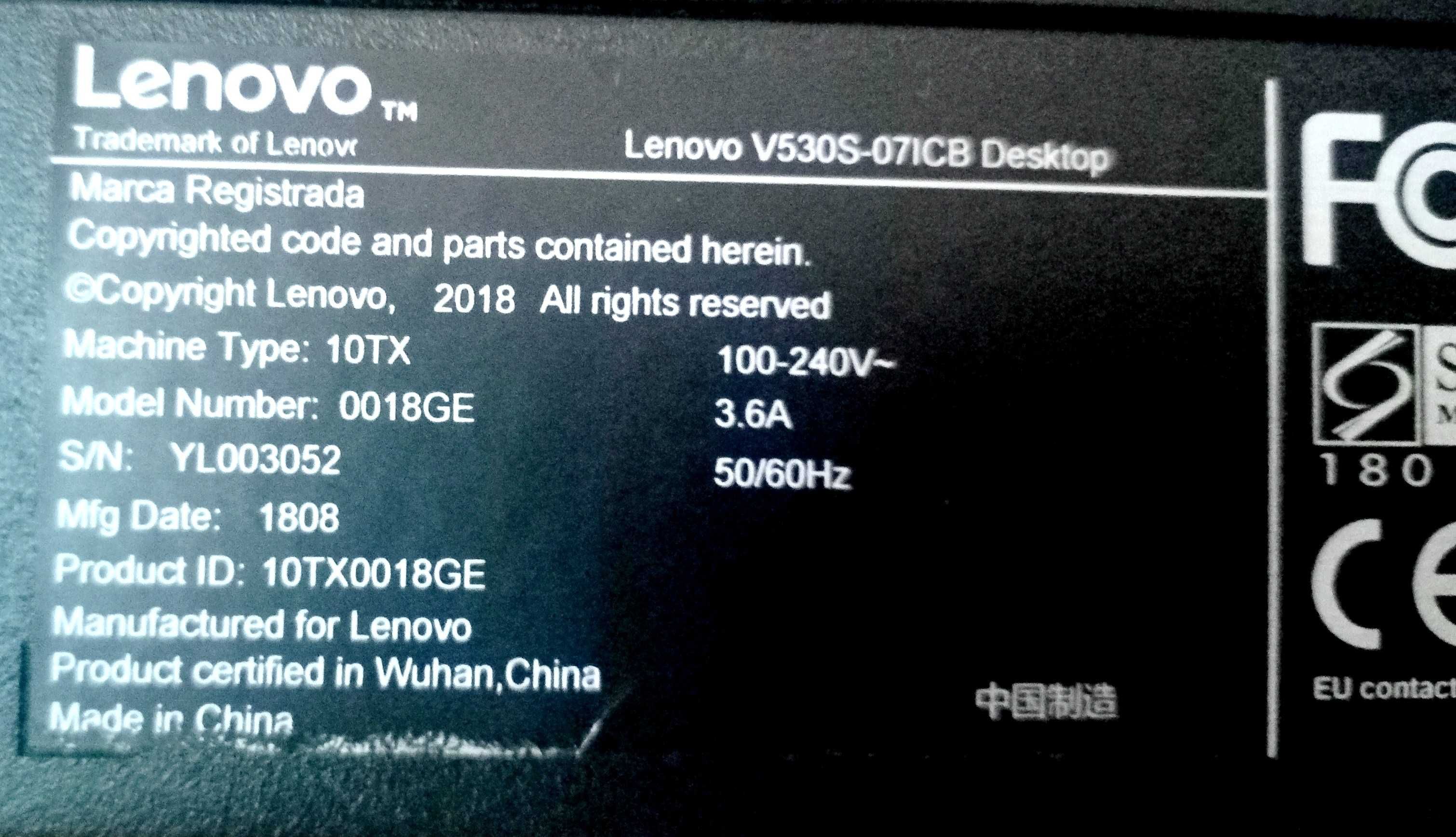 Lenovo - i3 8100 -8Gb ram -SSD