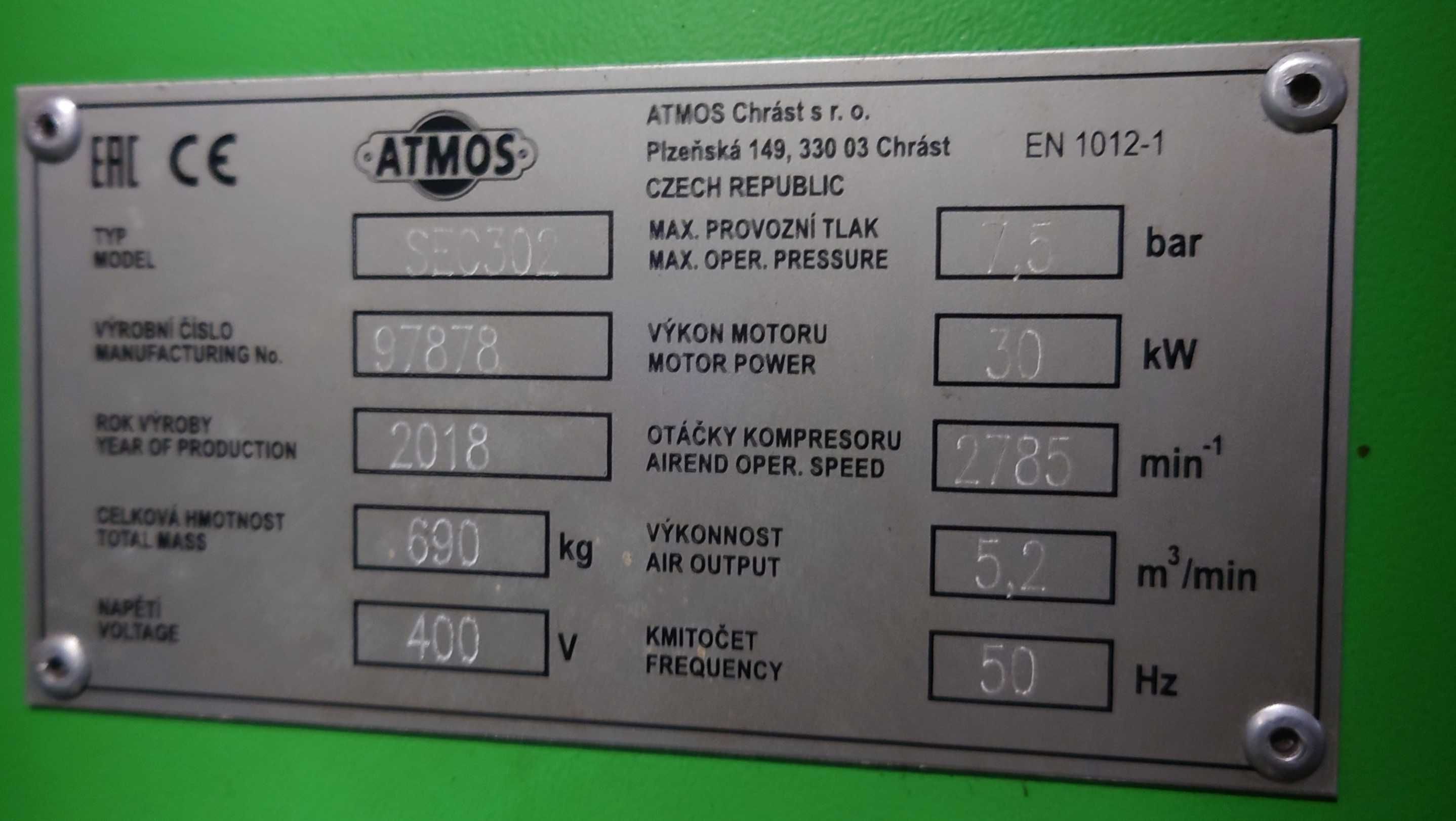 Kompresor śrubowy ATMOS SEC 302