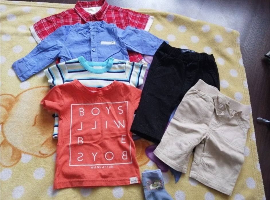 Paka dla chłopaka 0-3-6 m-cy, 56-68, spodnie, koszulki