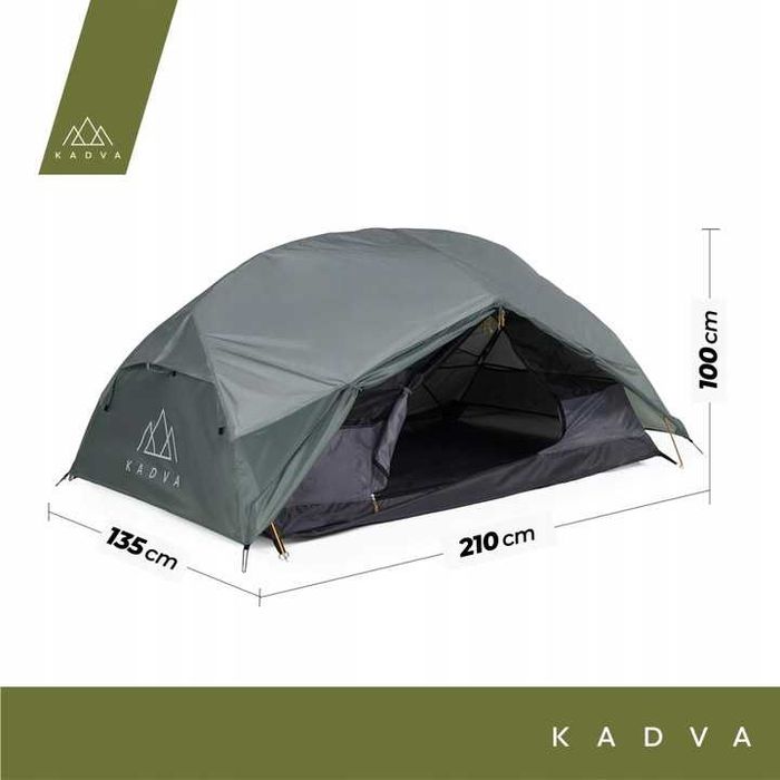 Lekki namiot kempingowy 2 osobowy KADVA 2 PRO wodoodporny OUTDOOR