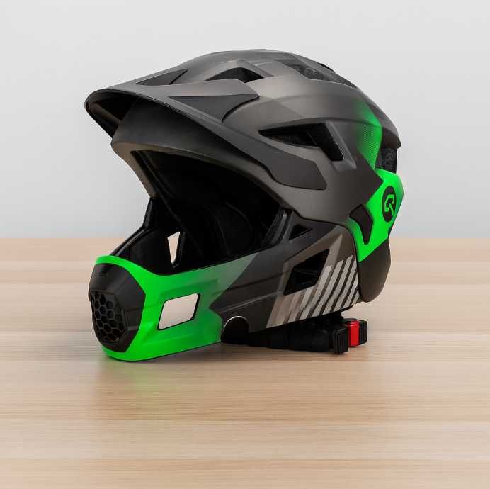 Nowy Dziecięcy Kask Rowerowy Motocyklowy Full Face Szczękowy Prezent