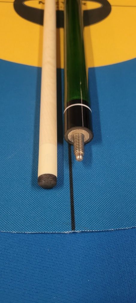 Kij bilardowy zielono czarny, tip13mm. - sklep bilard/snooker W-wa
