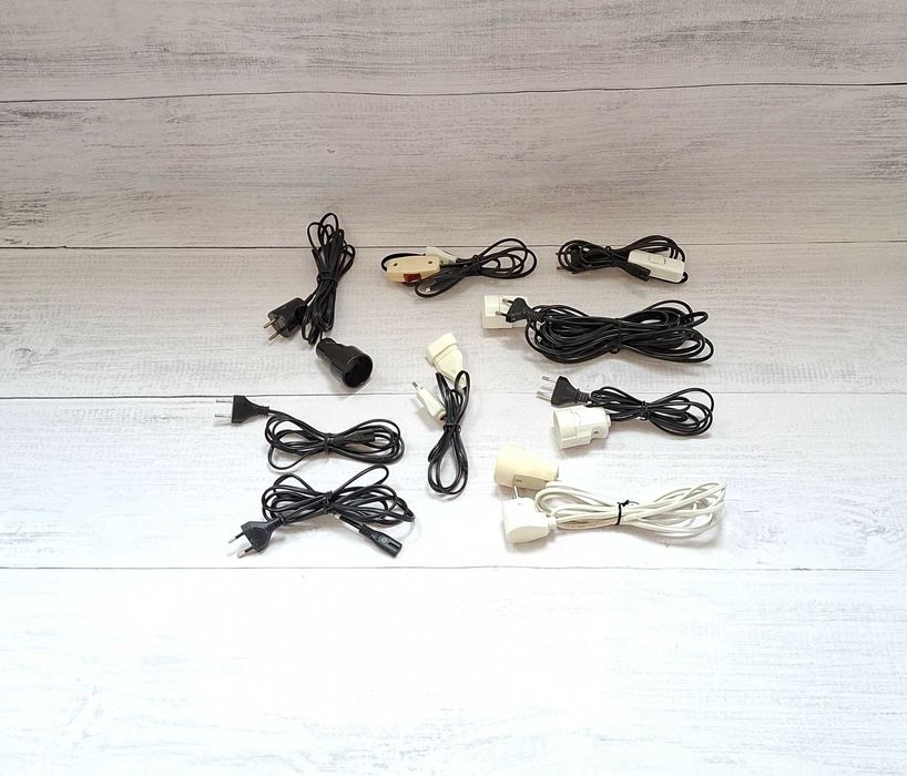 Przewód Kabel zasilający AC 2PIN Rtv TV Przedłużacz DPM 9 Elementów