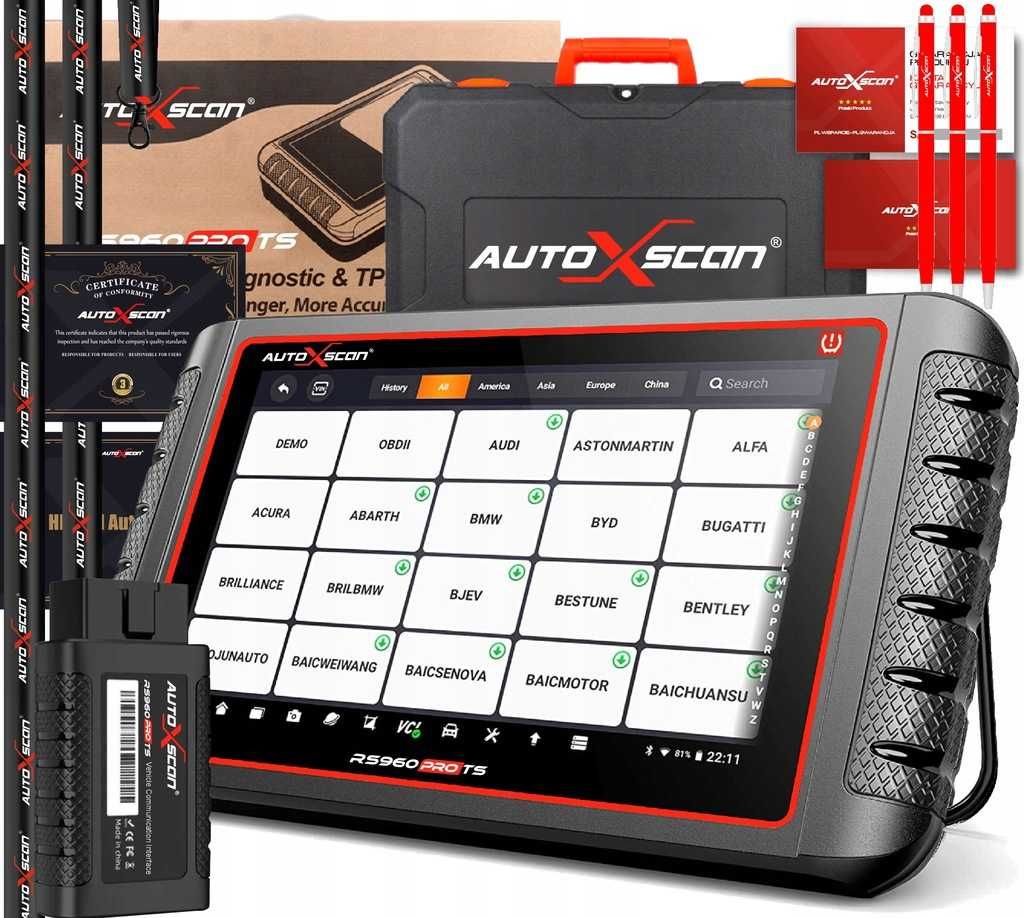 Tester diagnostyczny AUTOXSCAN RS960 PRO TS POLSKI