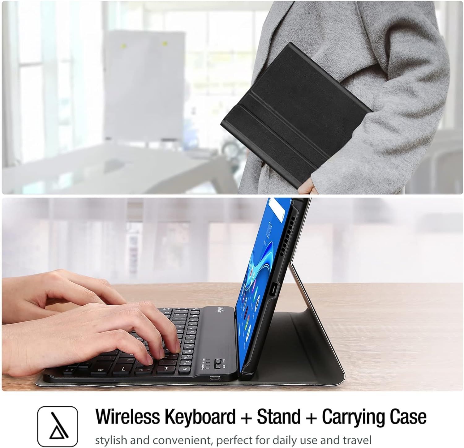 ETUI CASE Z Klawiaturą do LENOVO K10 M10 10.3" bezprzewodową skóra