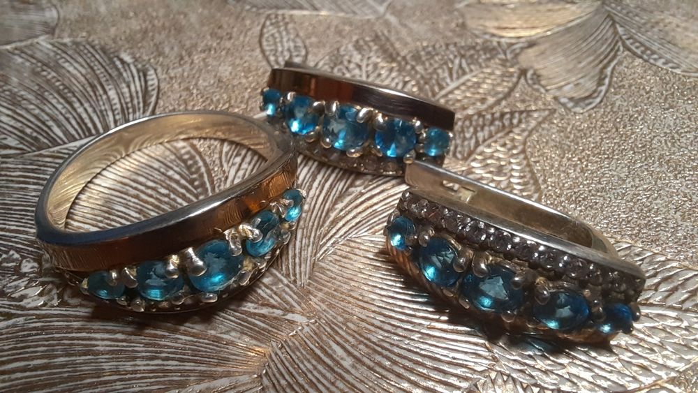 Серебряное кольцо серёжки набор 925 пробы