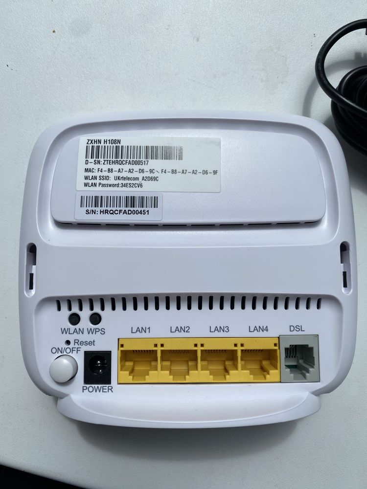 Модем ADSL H108N ZTE