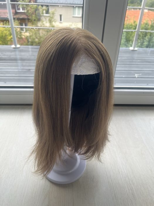 Peruka 40 cm włosy naturalne blond rozmiar S
