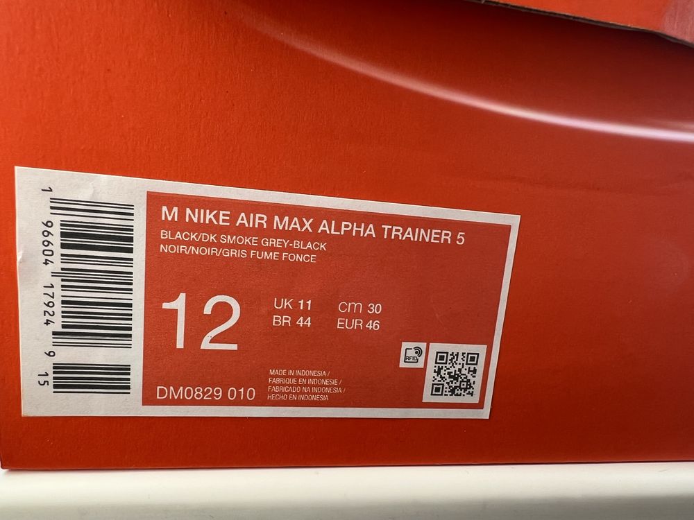 Кросівки Nike AIR MAX ALPHA TRAINER 5  Чоловічі Чорні 12US