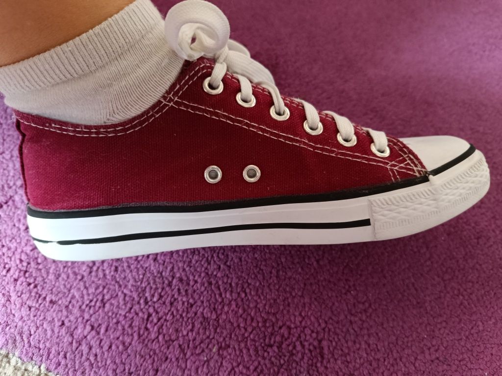 Trampki bordowe unisex 38(37)
