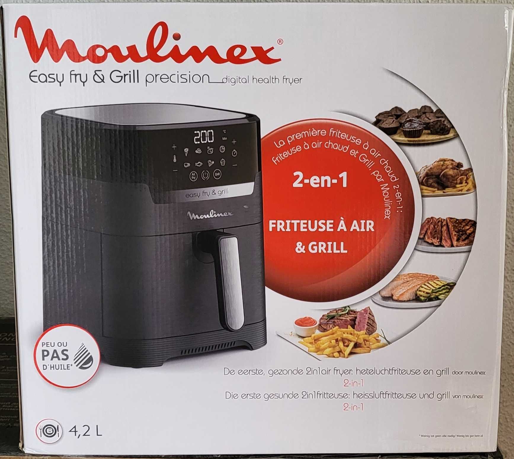 Fritadeira Sem Óleo Air Fryer & Grill Precision da Moulinex, Nova