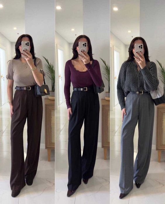 Жіночі класичні брюки на резинці прямі ділові штани палаццо