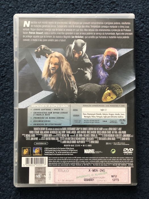 X-men 1 - Edição Ano 2001 Dolby Digital 5.1 Disco 9 Gigas (Portes CTT GRÁTIS)