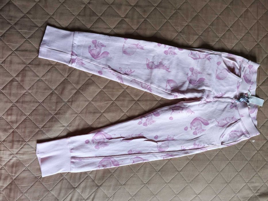 Spodnie dresowe legginsy print wiewiórki 128cm H&M bawełna nowe