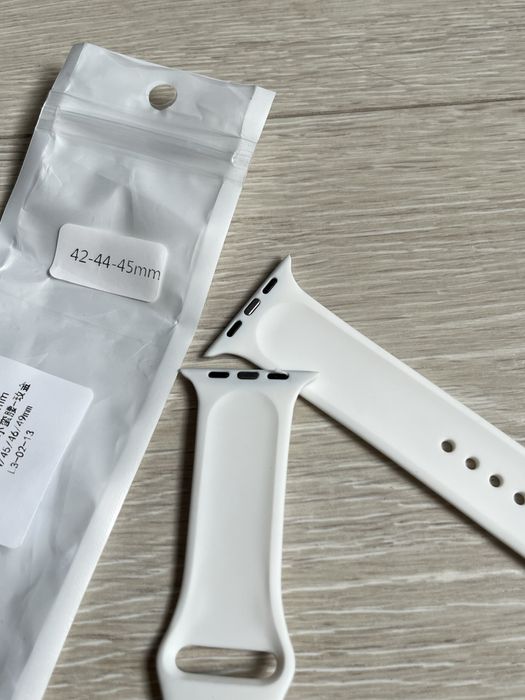 Ремінець ремінь apple watch 42 44 45 mm новий білий силіконовий