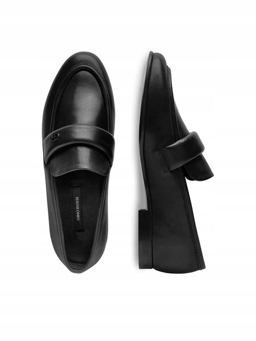 Gino Rossi 37 Buty Damskie Skórzane Półbuty Lordsy Czarne 24Ss400 T356