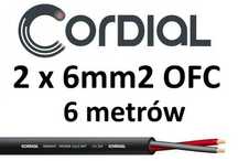 NOWY kabel głośnikowy miedź OFC 2x6mm2 CORDIAL CLS 260 dł. 6m 6 metrów