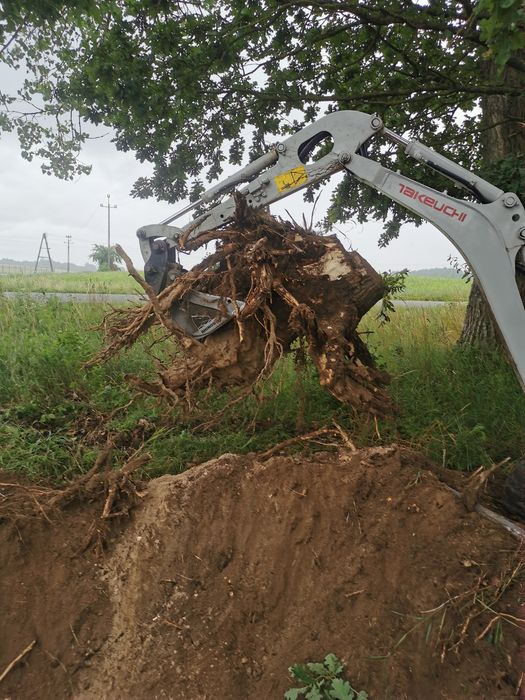 Usługi minikoparką, prace ziemne, wykopy, przyłącza, odwodnienia