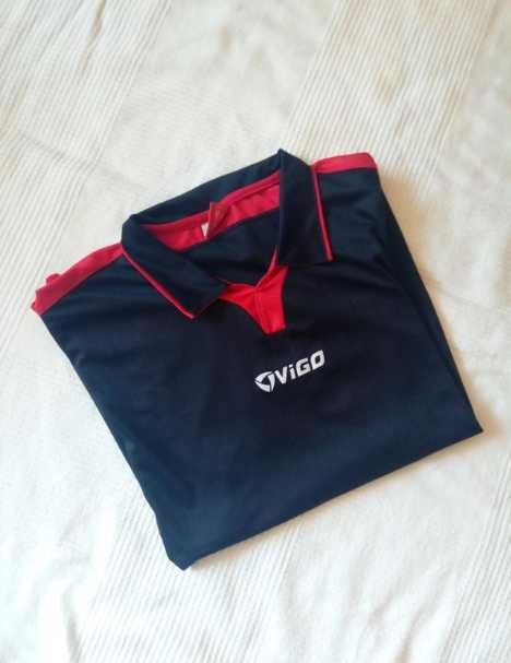 Bluzka z kołnierzykiem czarno-czerwona, r XL, ViGo