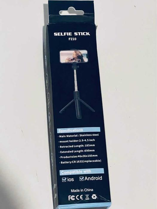 Suporte de self para celular com controle Wi-Fi para fotos e gravações