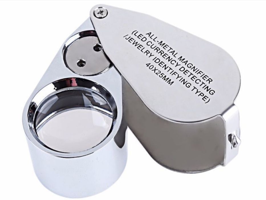 Лупа ювелірна 40х кратна з підсвіткою