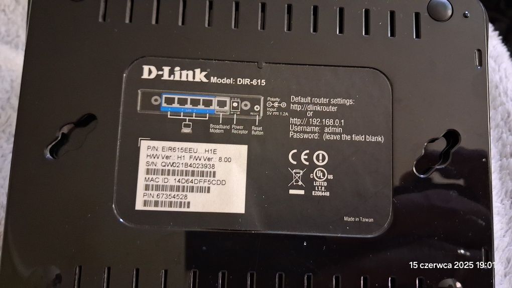 Router TP-Link DIR-615 H1 z zasilaczem