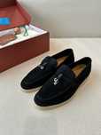 36-41 Женские черные лоферы Loro Piana Summer Walk лофери Лоро Пиана