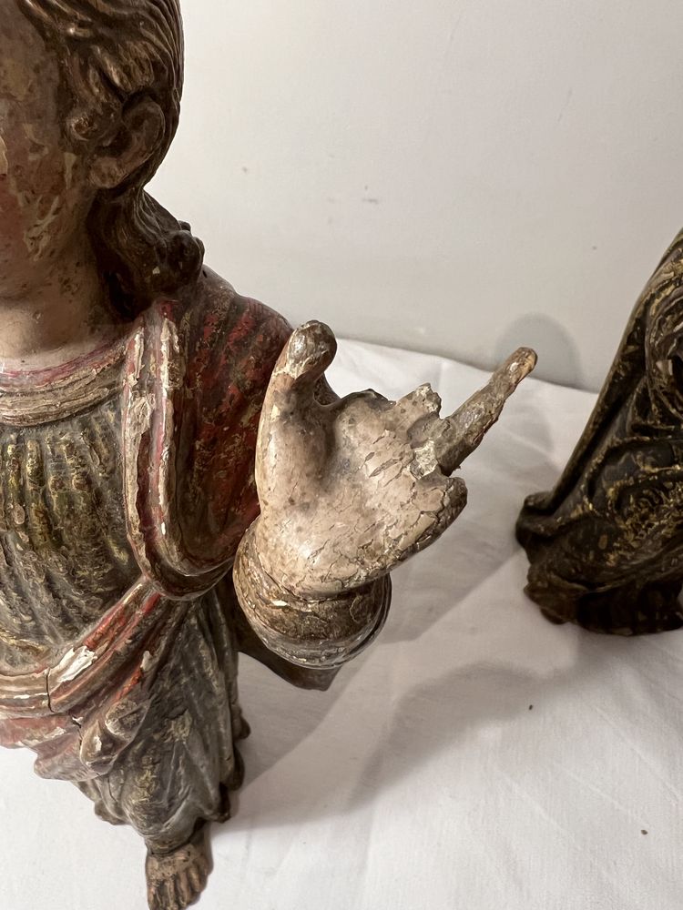 Conjunto de 3 figuras madeira Policromada - As Três Marias
