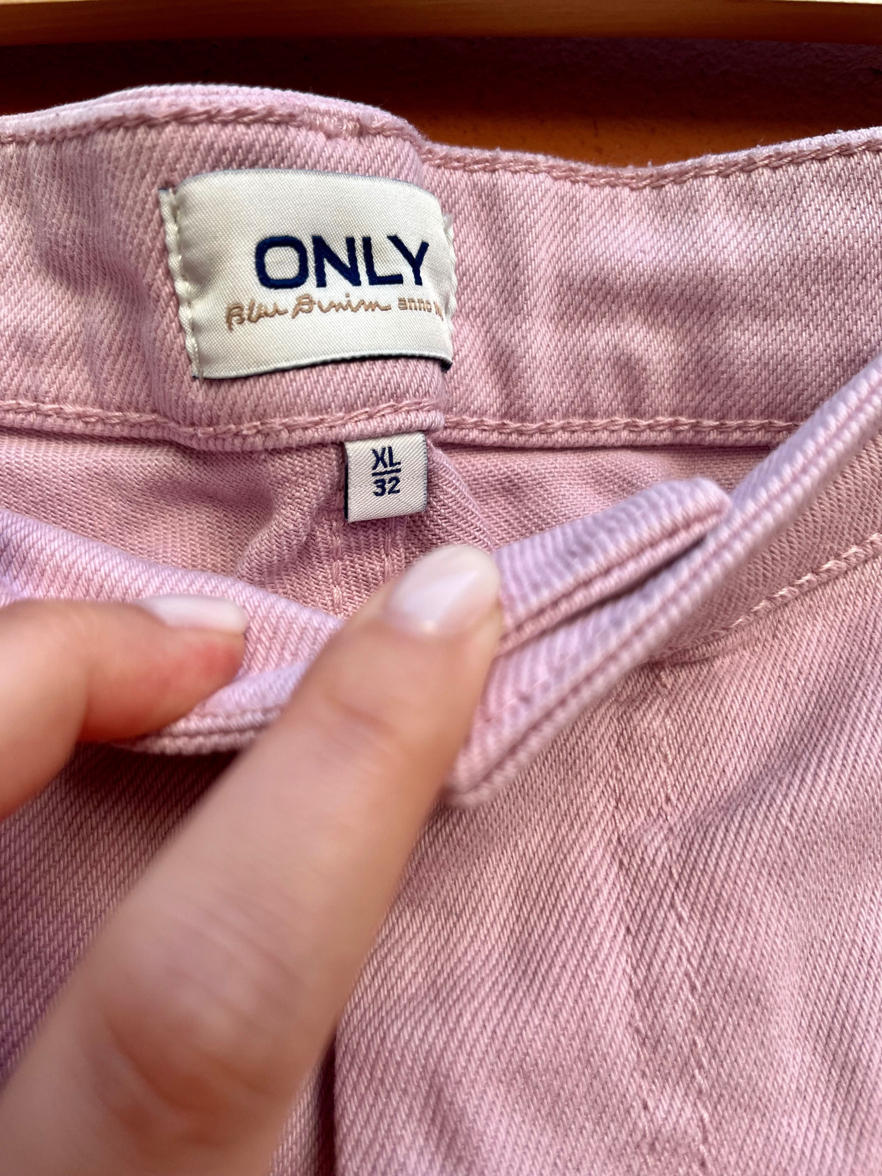 Różowe dżinsy ONLY boyfriend mom jeans