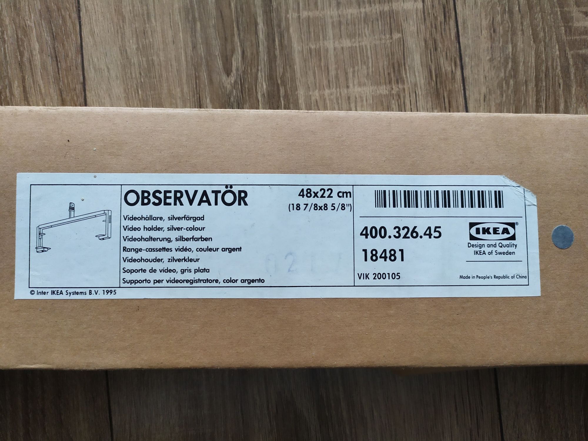 Uchwyt Ikea srebrny 48x22 cm tuner dekoder