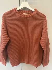 Sweter gruby Reserved 152 ceglasty również 2 sztuki