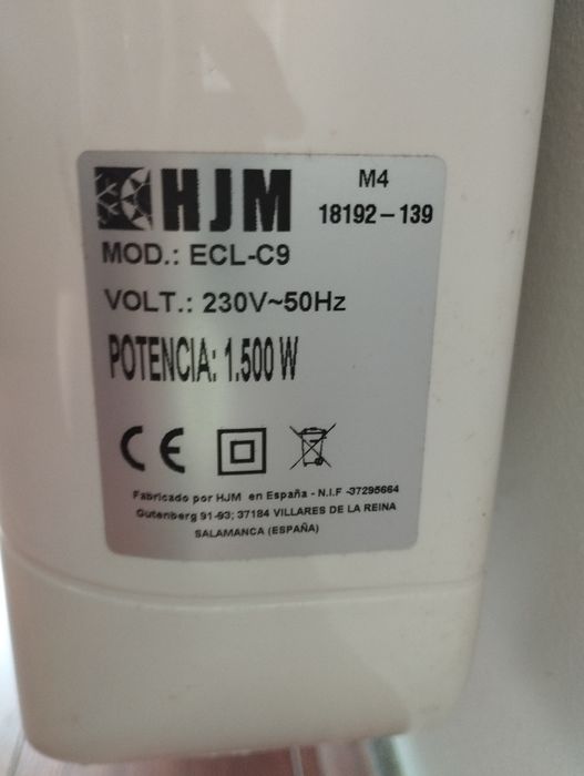 Emissor térmico 1500W HJM ECL C9 branco