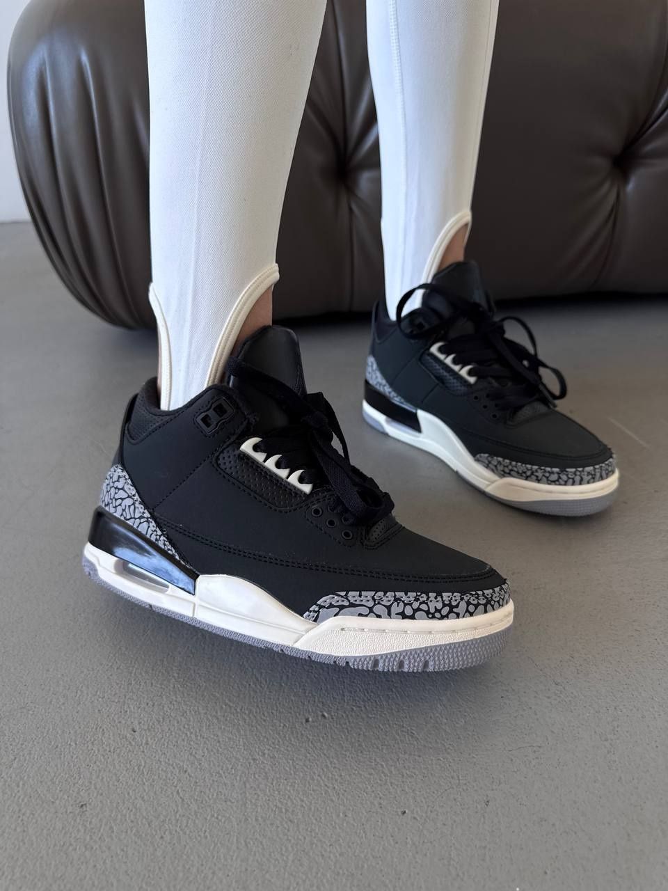 р36-43 Кросівки Nike air jordan 3 retro off noir black