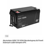 Akumulator AGM 12V 65Ah nowy