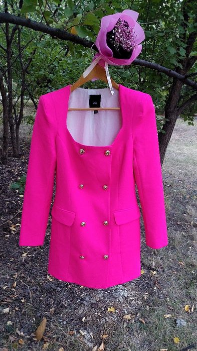 Рожева міні-сукня-блейзер (піджак) River Island. Розмір 8 (XS)