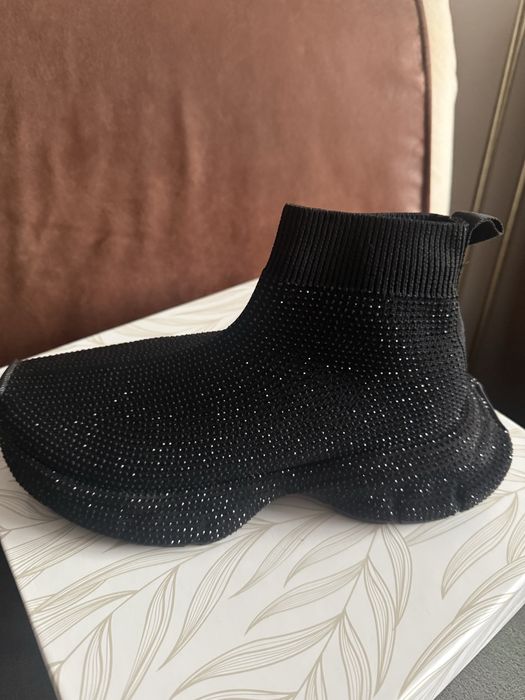 Черевички-носок жіночі зі стразами