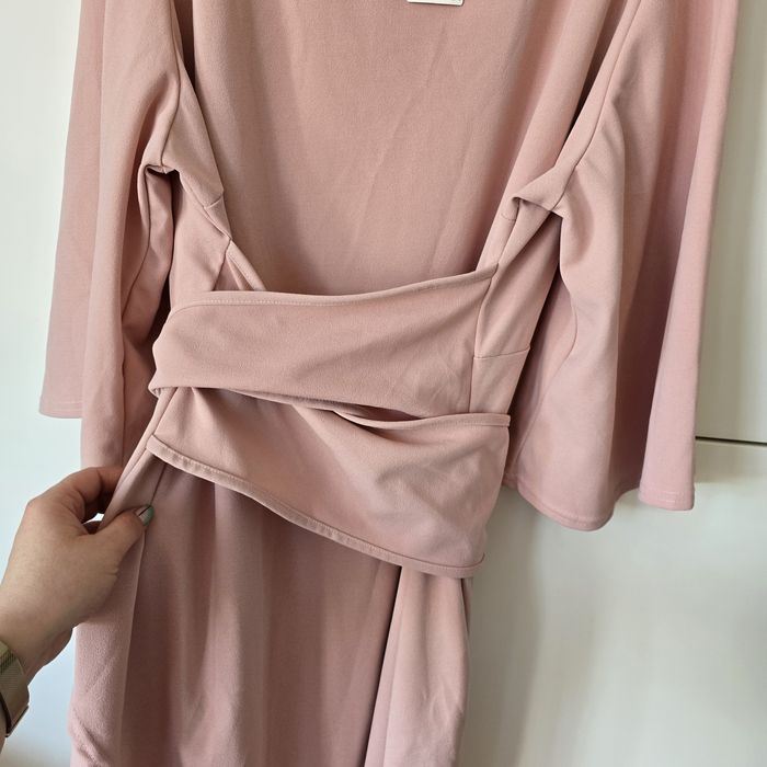 Sukienka boohoo 46 48 długi rękaw koktajlowa midi asos wieczorowa
