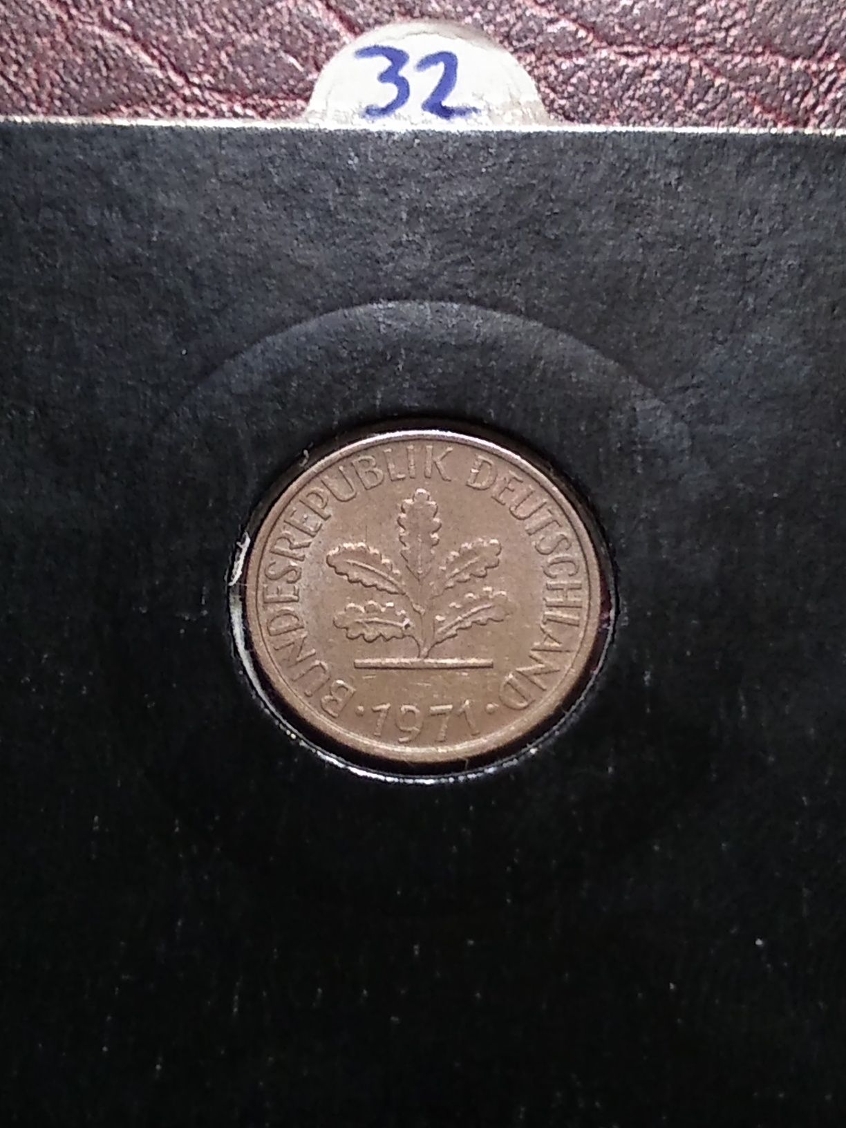 Moneta Niemcy RFN 1 pfennig 1971 D