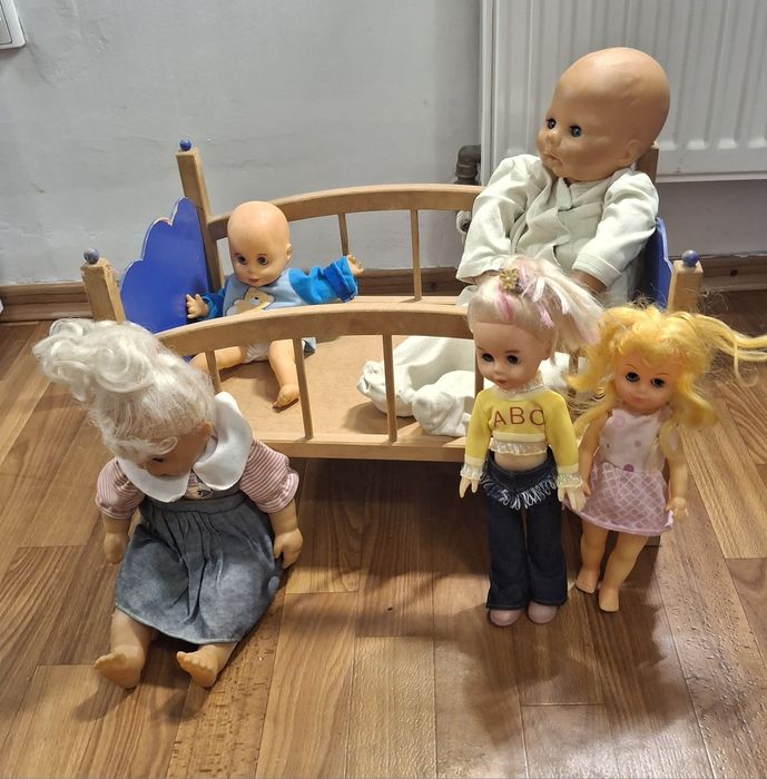 Ліжко з пупсами, ляльками, набір, лот