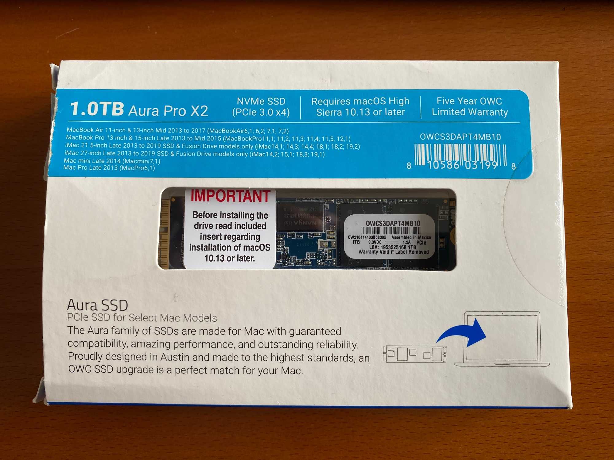 owc Aura Pro X2 ssd 1tb for Mac