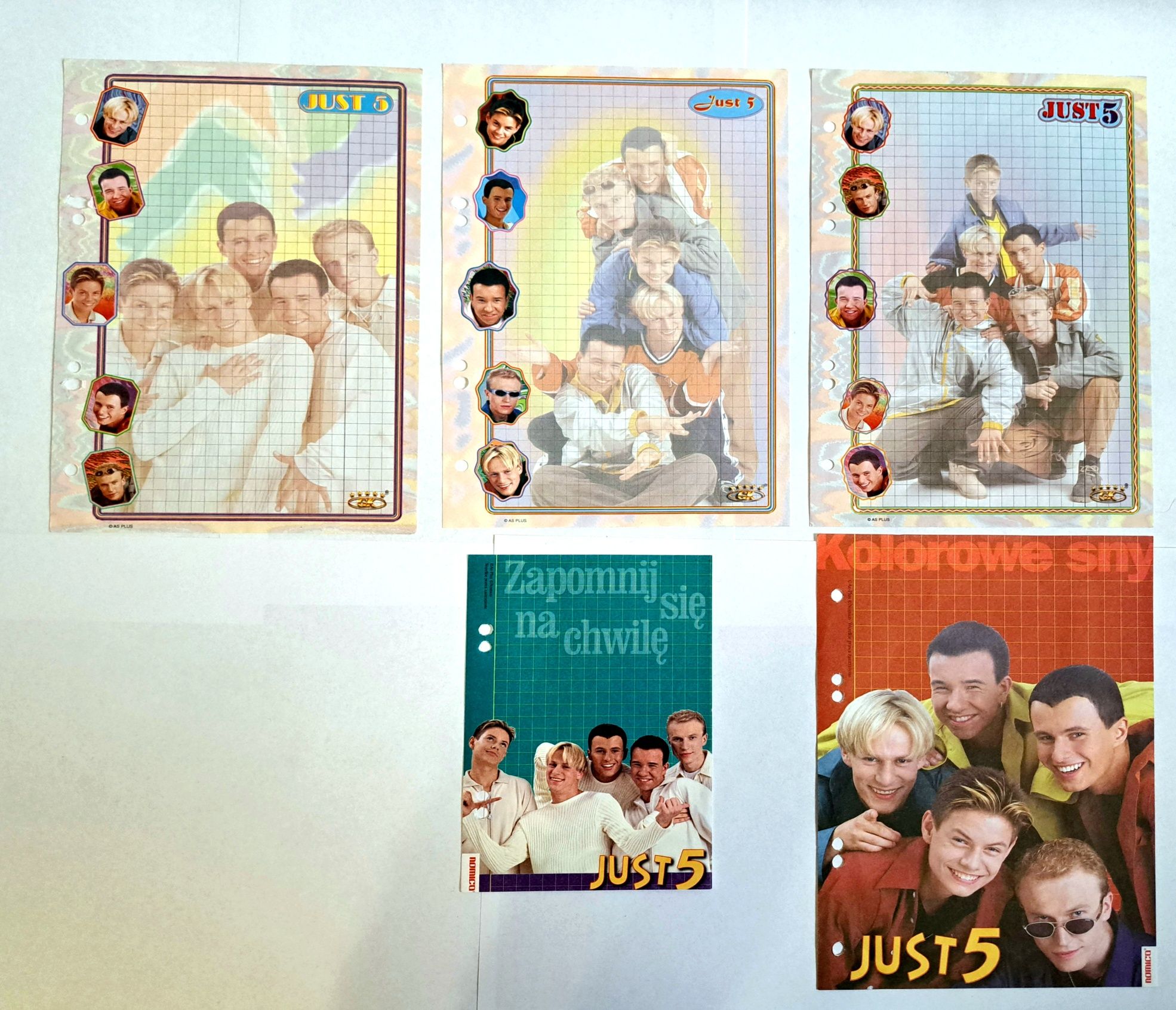 Karteczki kolekcjonerskie do segregatora lata 90 Just5 Just Five y2k