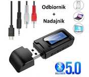 Nadajnik - odbiornik audio Bluetooth 5.0 z wyświetlaczem LCD BT-2IN1