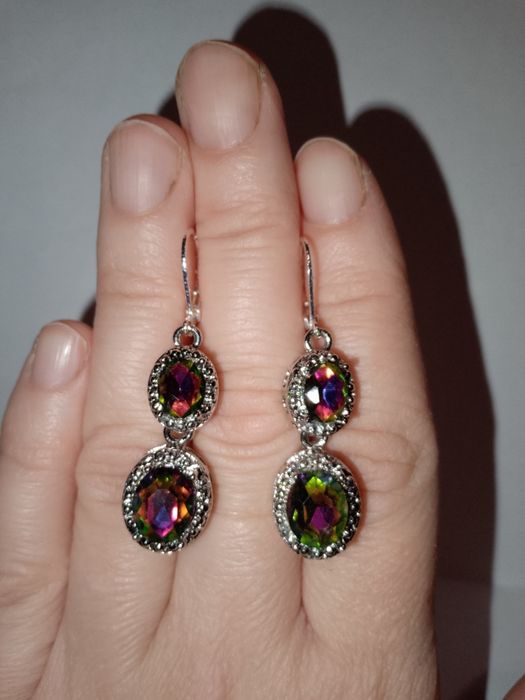 Винтажный серебряный комплект , кольцо 925 пробы.  Натуральные камни .