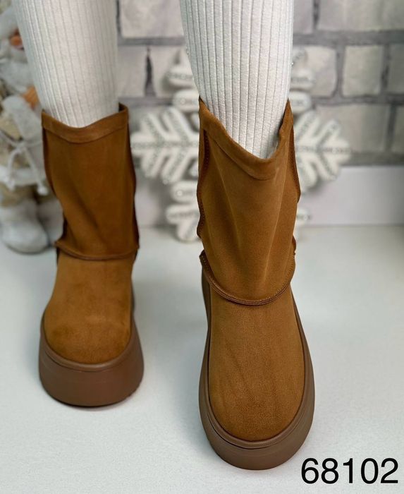 Жіночі шкіряні зимові черевики уггі в кольорах