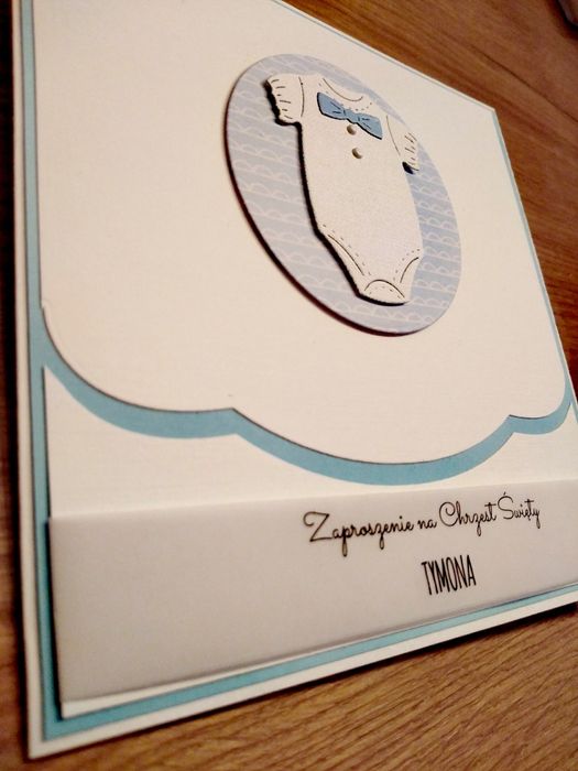Zaproszenie na Chrzest Święty. Kartka, telegram ręcznie robiona